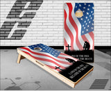 Kneeling Soldier Flag Cornhole Boards