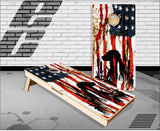 Lab Hunting Flag Cornhole Boards