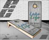 Lake Life Family Name Wood Cornhole Boards
