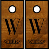 Last Name Burl Wood Cornhole Wrap