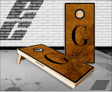 Last Name Burl Wood Cornhole Boards