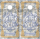 Life Is Better River Nautical Cornhole Wrap