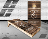 Light Wood Letter Cornhole Boards