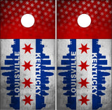 Louisville Kentucky Grunge Flag Cornhole Wrap