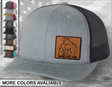MERICA Eagle Laser Engraved Leather Patch Trucker Hat