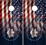 MIssissippi American Flag Wood Cornhole Tops