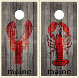 Maine Lobster Wood UV Direct Print Cornhole Tops