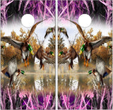 Mallard Duck Tallgrass Pink Camo UV Direct Print Cornhole Tops
