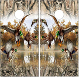 Mallards Duck Skull Camo Cornhole Wrap