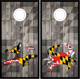 Maryland Crab Duck Wood Cornhole Wrap