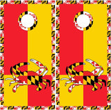 Maryland Flag Crab 2 Cornhole Wrap