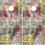 Maryland Flag Nautical Anchor UV Direct Print Cornhole Tops