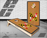 Maryland Flag with Side Panels Cornhole Boards