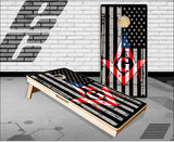 Masonic American Flag Cornhole Boards