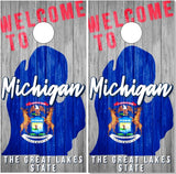 Michigan Wood Cornhole Wrap