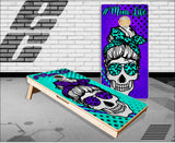 Mom Life Skull Purple Cornhole Boards