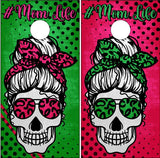 Mom Life Skull Cornhole Wrap