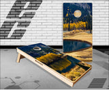 Mountain Lake Scene Cornhole Boards