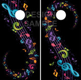 Music Notes Cornhole Wrap
