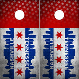Nashville Tennessee Grunge Flag Cornhole Wrap