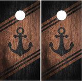 Nautical Anchor Wood Cornhole Wrap