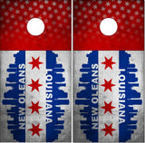 New Orleans Louisiana Grunge Flag Cornhole Wrap