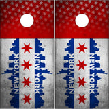 New York Grunge Flag UV Direct Print Cornhole Tops