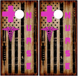 Nurse Burnt Wood Cornhole Wrap