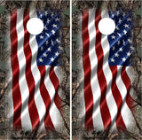 Oak Tree Camo Flag Cornhole Wrap