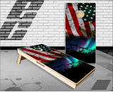 Oil Field American Flag Cornhole Boards