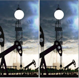 Oil Rig Field Cornhole Wrap