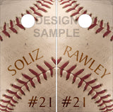 Old Baseball Name Cornhole Wrap