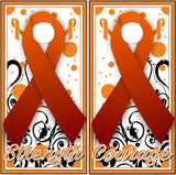 Orange Ribbon Cornhole Wrap