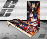 Patriotic Eagle Flag Stars Cornhole Boards