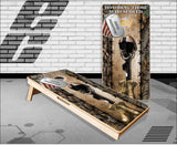 Patriotic Soldier Cross Flag Cornhole Boards