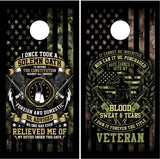 Patriotic Veteran Oath Flag Cornhole Wrap