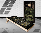Patriotic Veteran Oath Flag Cornhole Boards
