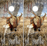 Pheasant Hunting Camo American Flag Cornhole Wrap