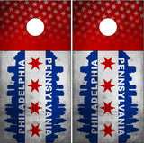 Philadelphia Pennsylvania Grunge Flag UV Direct Print Cornhole Tops