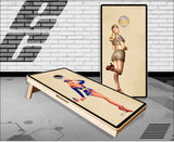 Pin Up Girl American Flag Cornhole Boards
