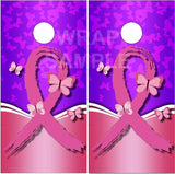 Pink Ribbon Cancer Awareness Cornhole Wrap