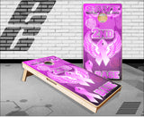 Pink Ribbon Save Second Base Cornhole Boards