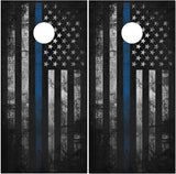 Police Thin Blue Line Flag Cornhole Wrap