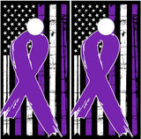 Purple Ribbon UV Direct Print Cornhole Tops