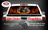 Race Cowboy Skull Flames Rear Window Wrap