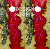 Red Epoxy Wood UV Direct Print Cornhole Tops