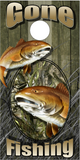 Red Fish Gone Fishing Camo Cornhole Wrap