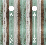 Rustic Painted Wood Boards Cornhole Wrap