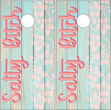Salty Bitch Beach Wood UV Direct Print Cornhole Tops