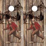 Sasquatch Big Foot Wood Cornhole Wrap